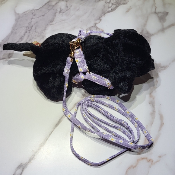 SlowTon No Pull Purple Floral Dog Harness & Leash Set Size XXS (2-2.6 lbs) EUC - Picture 2 of 13